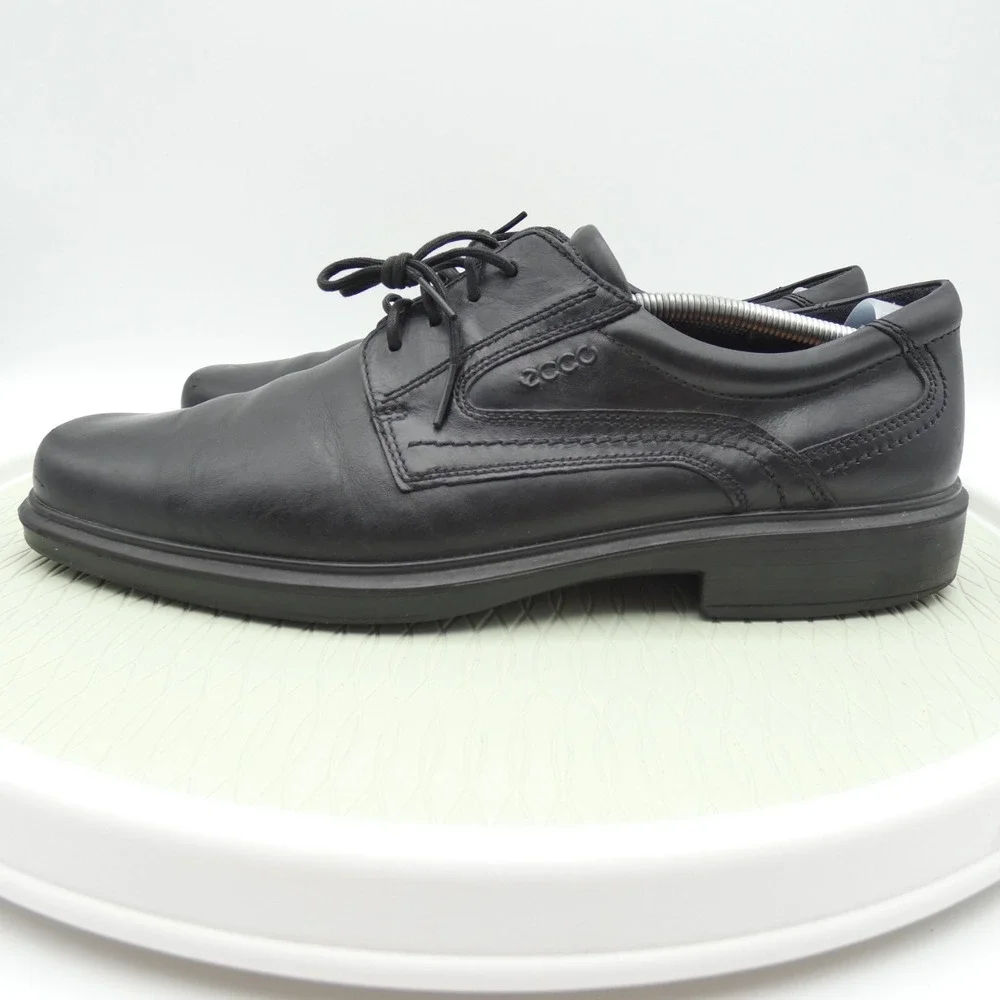Ecco Helsinki Mens US 13-13.5 Dress Shoes Black Leather Lace Up Business Oxford